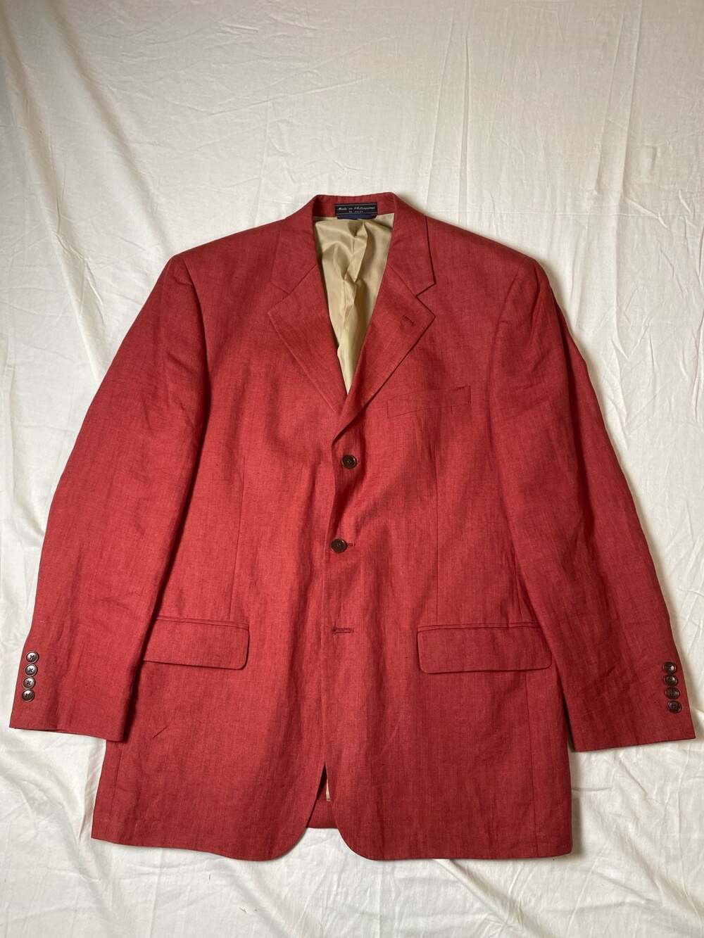 Haspel Red Linen Sport Coat Jacket